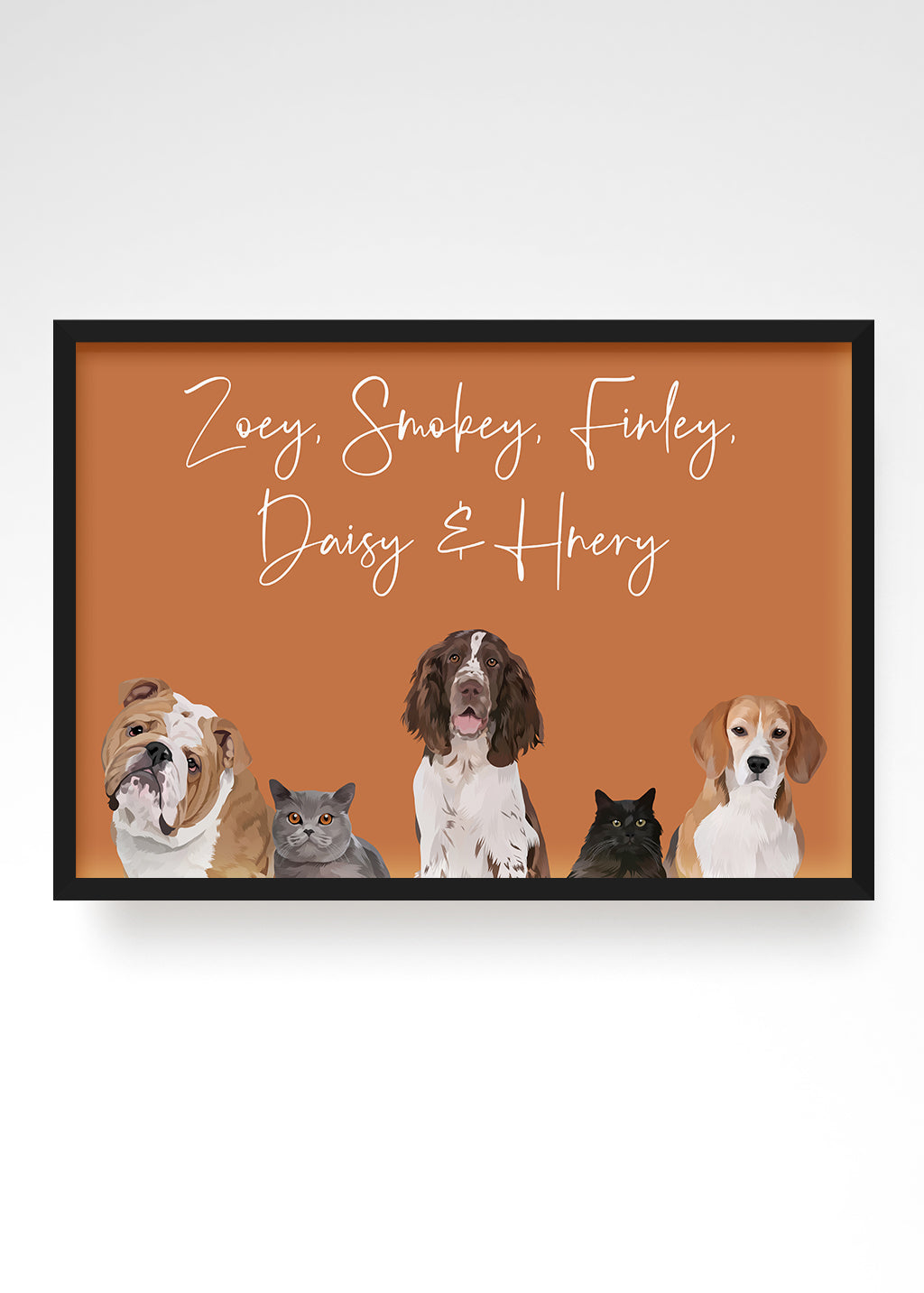 Dog Portrait Gifts, 2 Pet Portrait, Bespoke Pet Portraits, 3 Pet Portrait