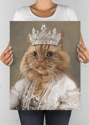 Cat Portrait Art, Elizabethan Cat Portrait, Queen Cat Portrait, Pet Portraits Regal