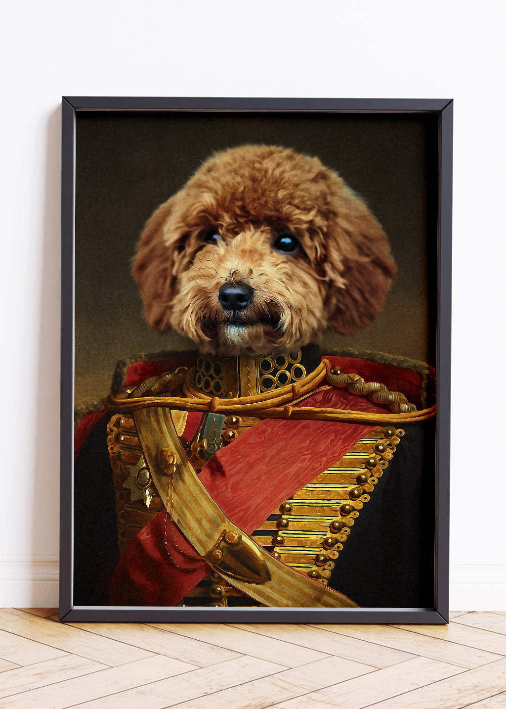 Digital Dog Portraits, Dog Military Portrait, Canvas Pet Portraits, Pet Portrait