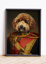 Digital Dog Portraits, Dog Military Portrait, Canvas Pet Portraits, Pet Portrait