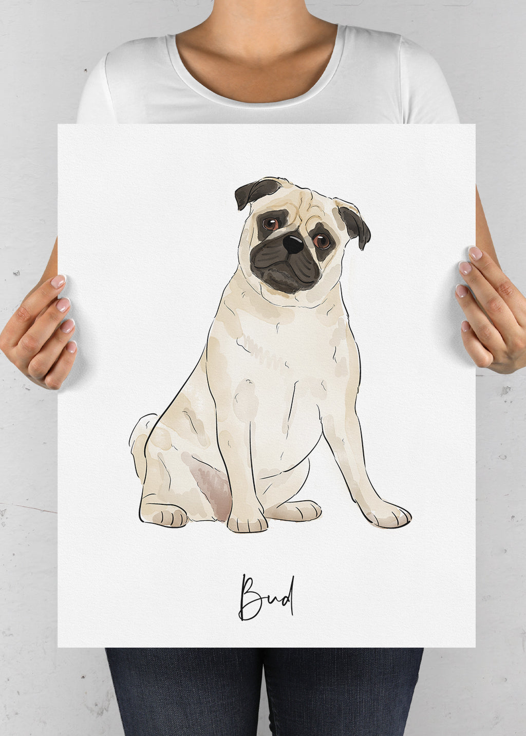Custom Watercolour Pet Portrait, Watercolor Pet Portraits, Watercolour Pet Portraits UK