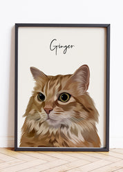 Cat Pet Portraits, Personalised Cat Portrait, Cat Portraits UK, Portrait Cat, Cat Portrait