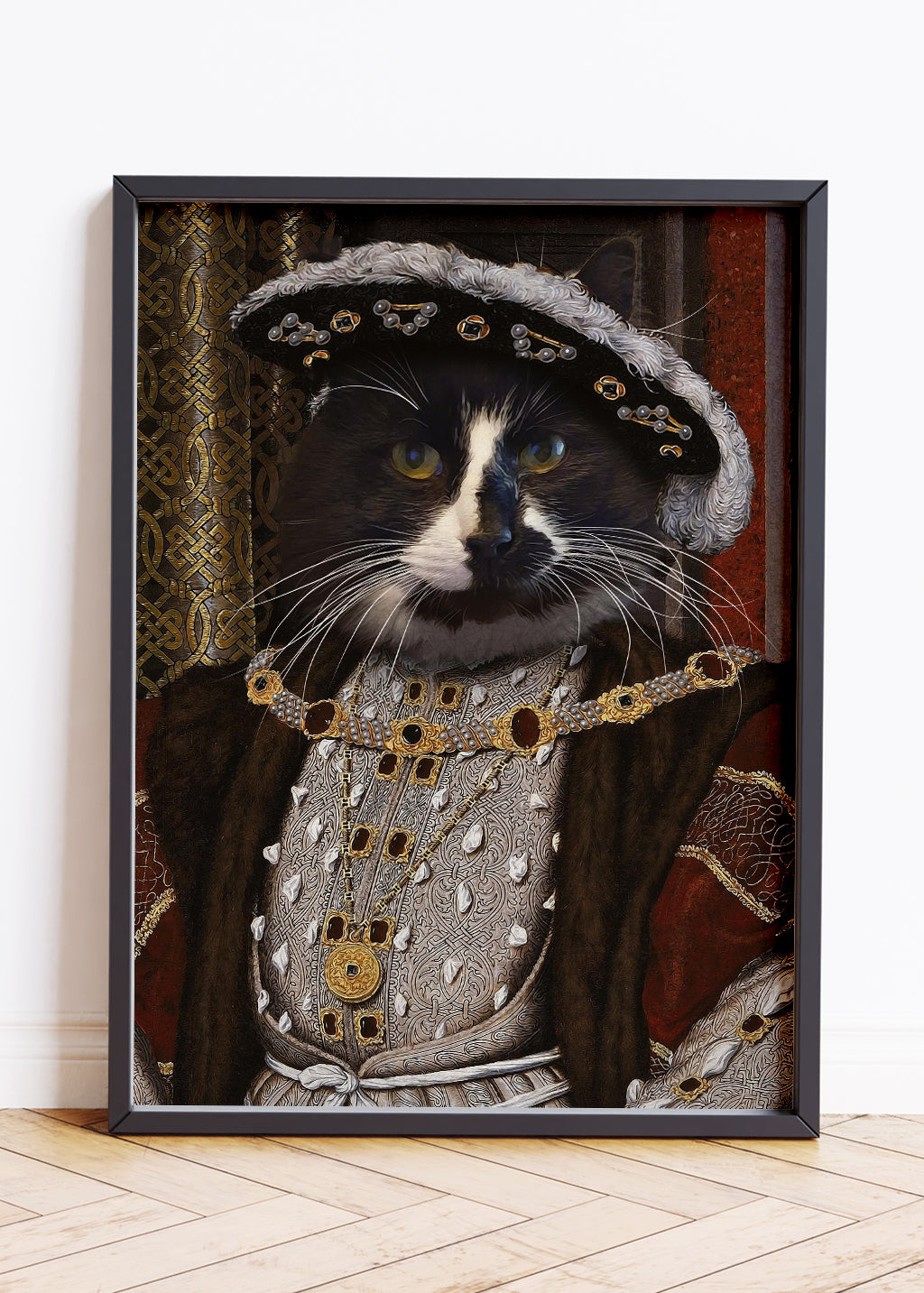 Dog As A King Portrait, Medieval Pet Portraits, Dog Old Fashioned Portrait