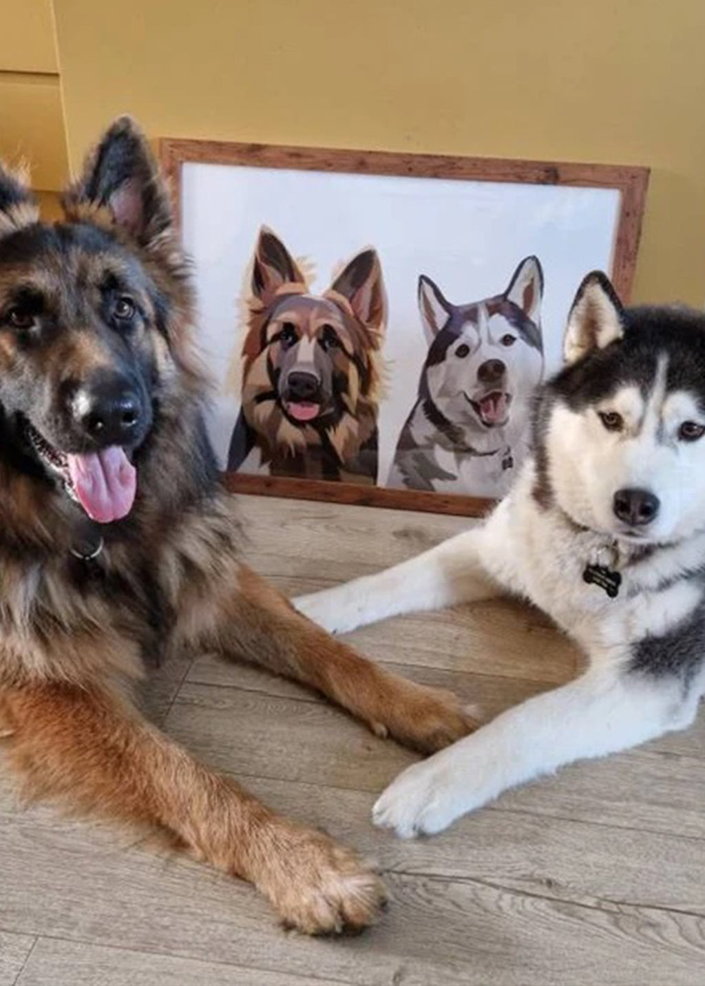 Dog Portrait Gifts, Bespoke Pet Portraits, 3 Pet Portrait, Multiple Pet Portrait