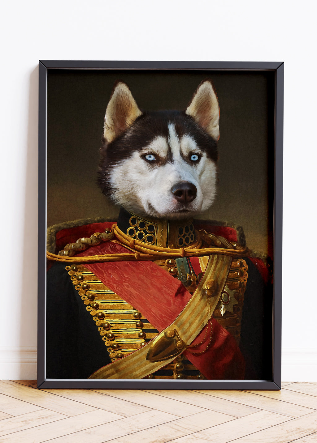 Pet Portrait Old Fashioned, Dog Military Portrait, Animal Portrait, Digital Dog Portraits