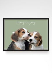 2 Pet Portrait, Pet Portraits From Photos UK, Custom Pet Portraits UK