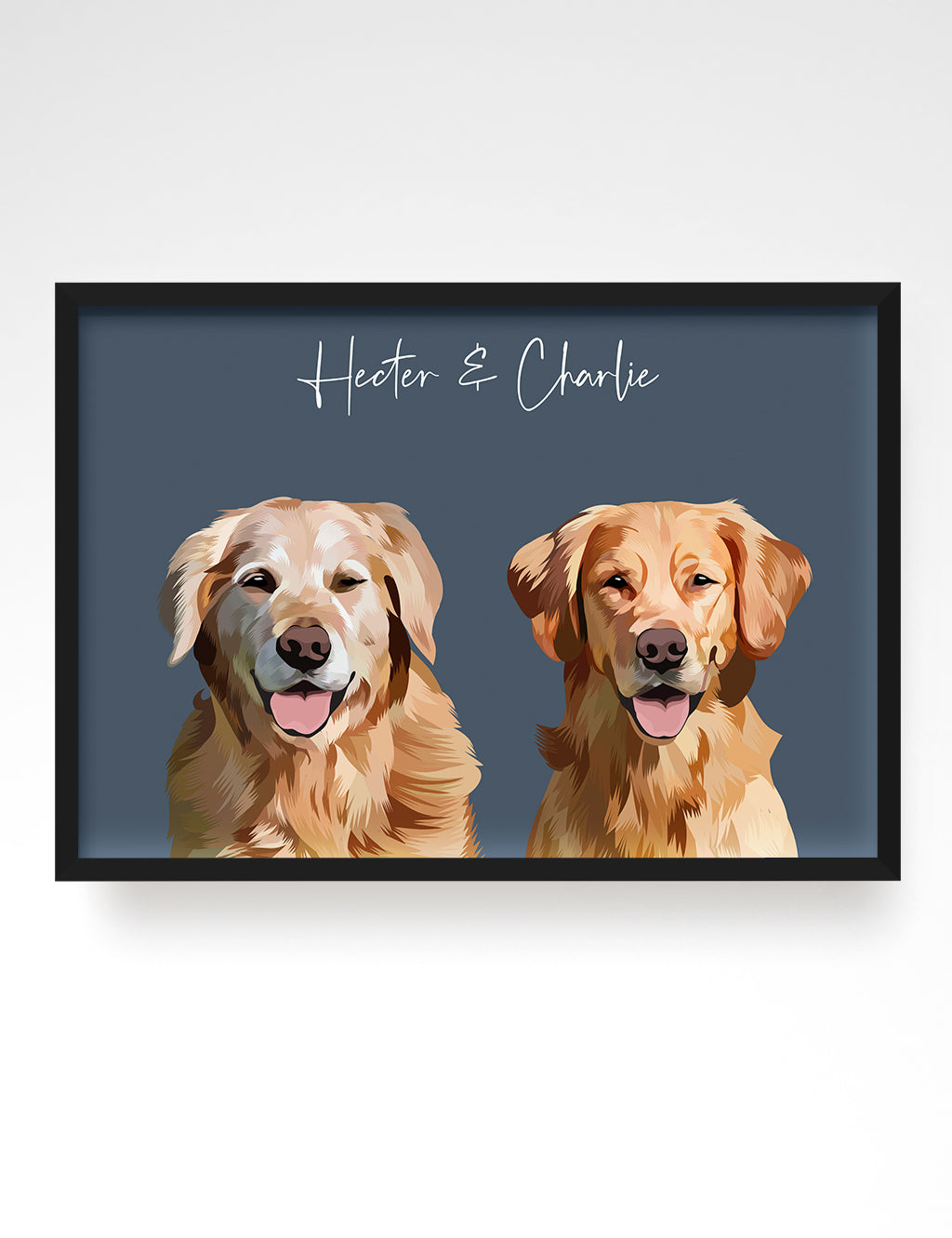 Canvas Pet Portraits, Multiple Pet Portrait, 2 Pet Portrait, Custom Pet Portraits UK