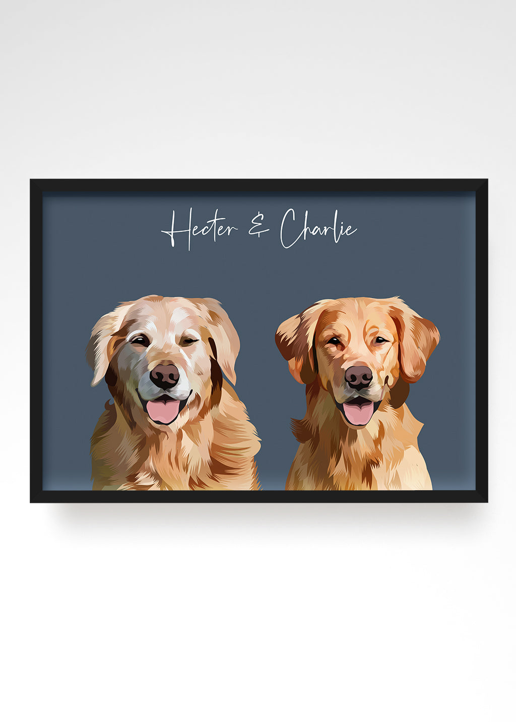 Canvas Pet Portraits, Multiple Pet Portrait, 2 Pet Portrait, Custom Pet Portraits UK