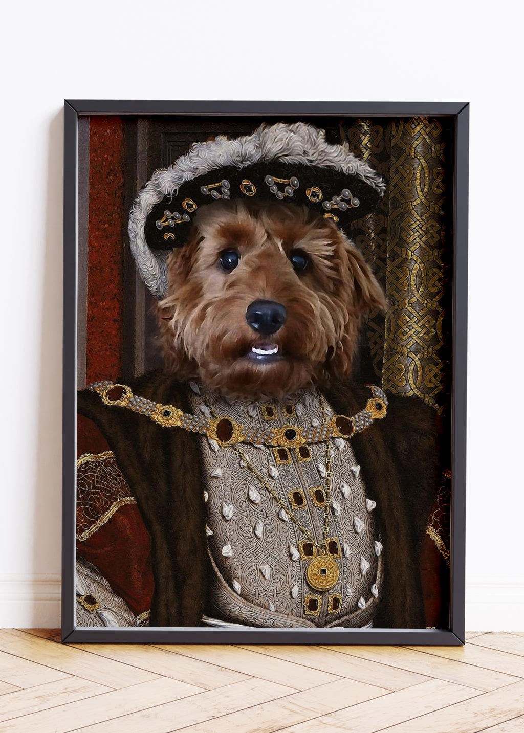 Dog As A King Portrait, Royal Dog Portraits, Medieval Pet Portraits, Cat King Portrait