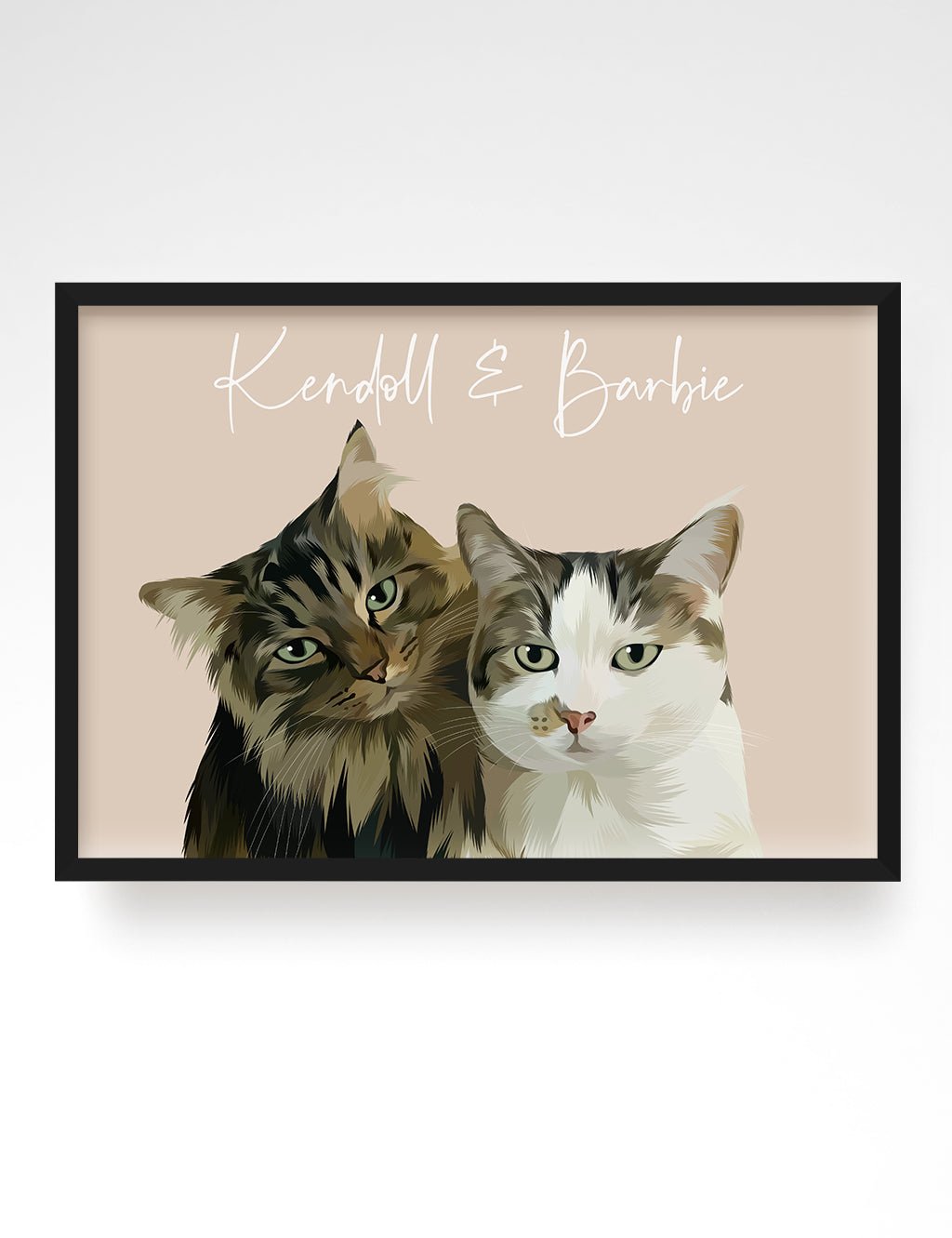 2 Pet Portrait, Bespoke Pet Portraits, Multiple Pet Portrait, 3 Pet Portrait