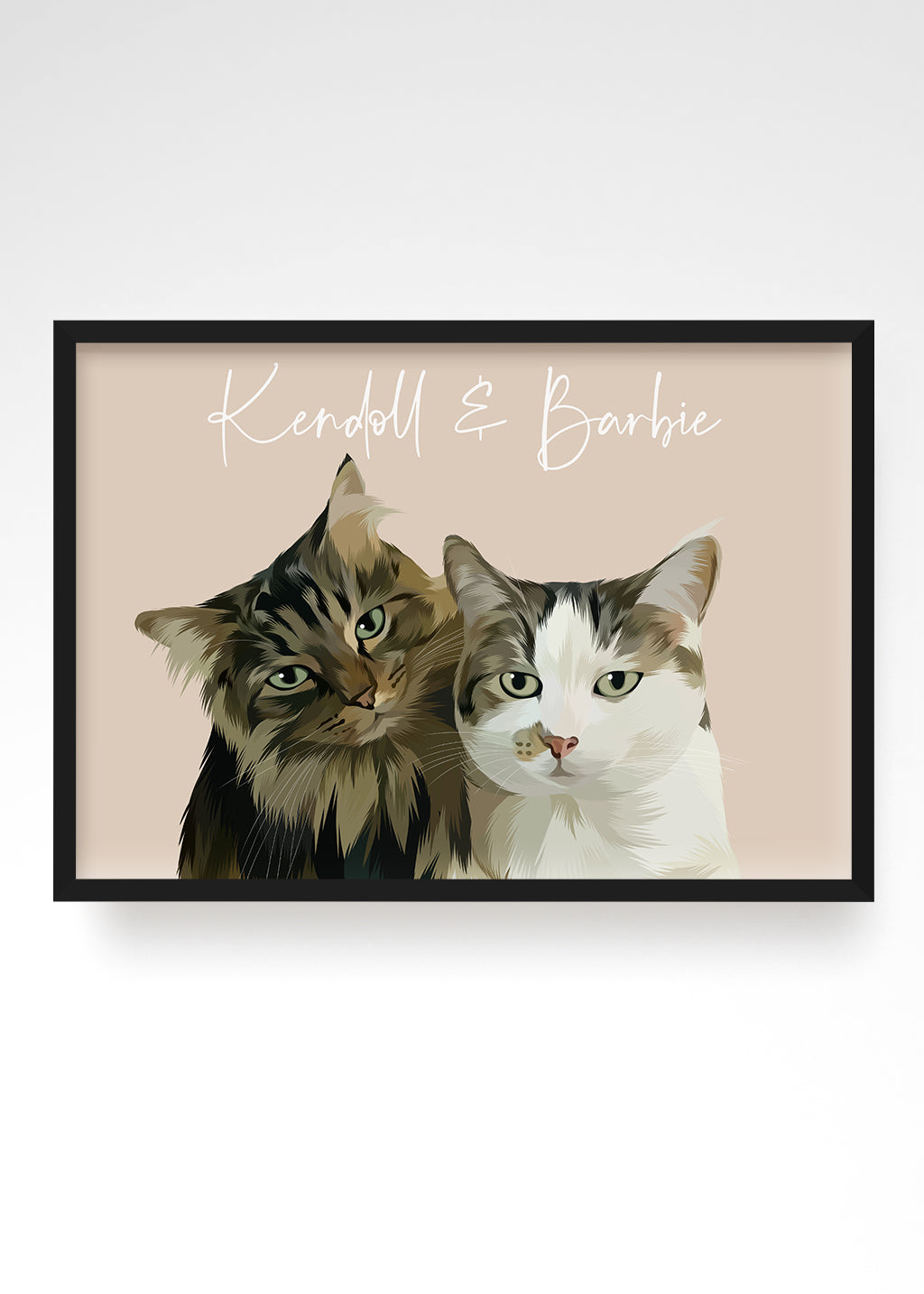 2 Pet Portrait, Bespoke Pet Portraits, Multiple Pet Portrait, 3 Pet Portrait