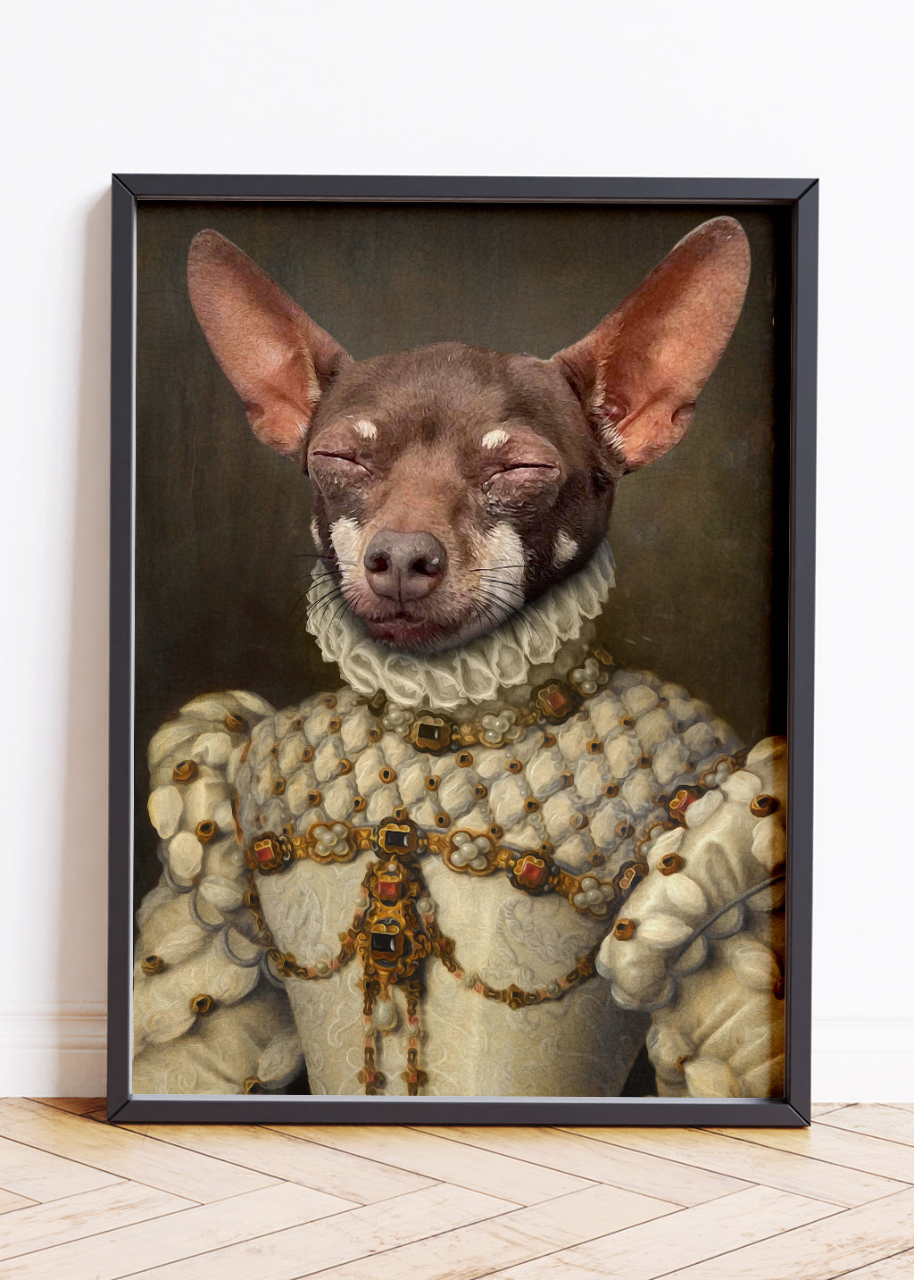 Pet Portraits UK, Custom Vintage Pet Portraits, Cat Princess Portrait, Dog Regal Portrait