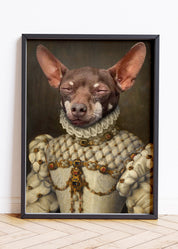 Pet Portraits UK, Custom Vintage Pet Portraits, Cat Princess Portrait, Dog Regal Portrait