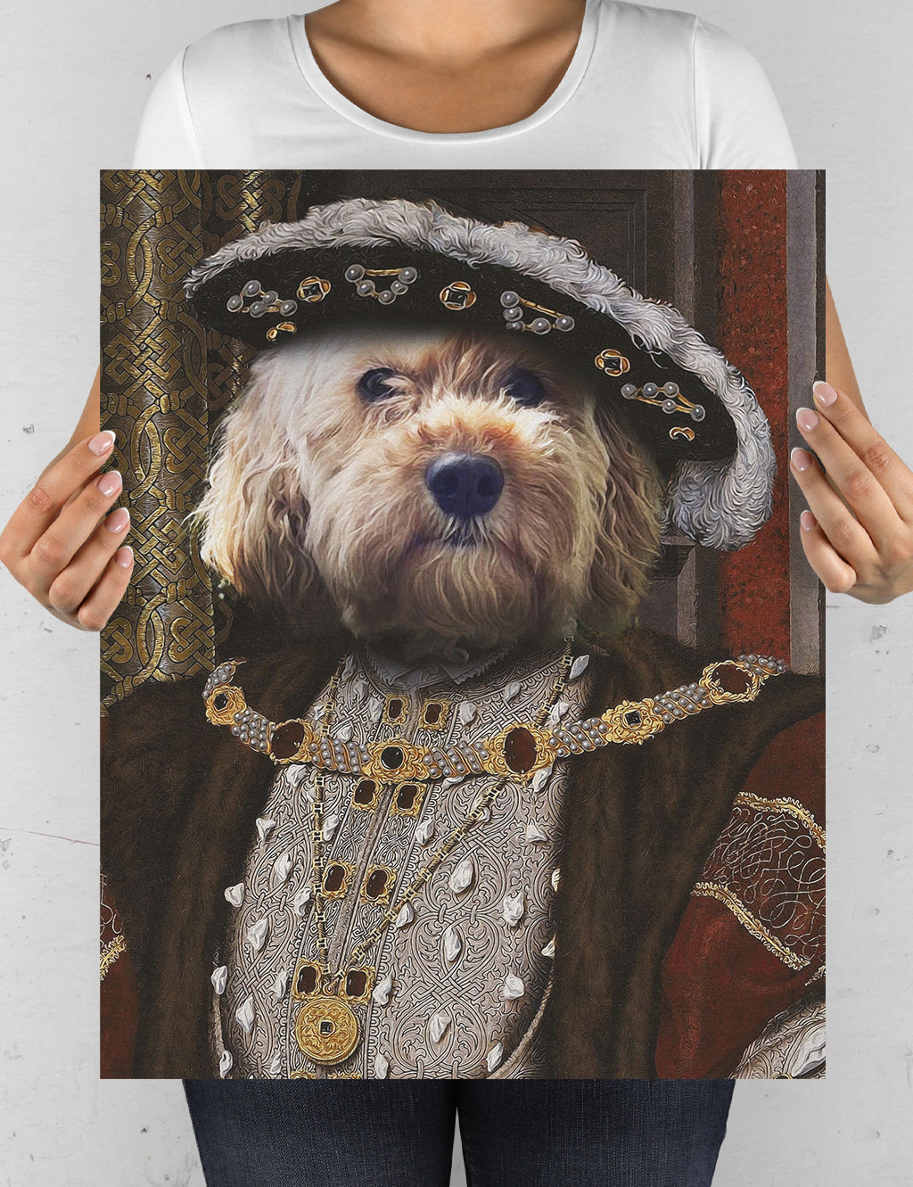 Medieval Pet Portraits, Dog As A King Portrait, Royal Dog Portraits, Cat King Portrait