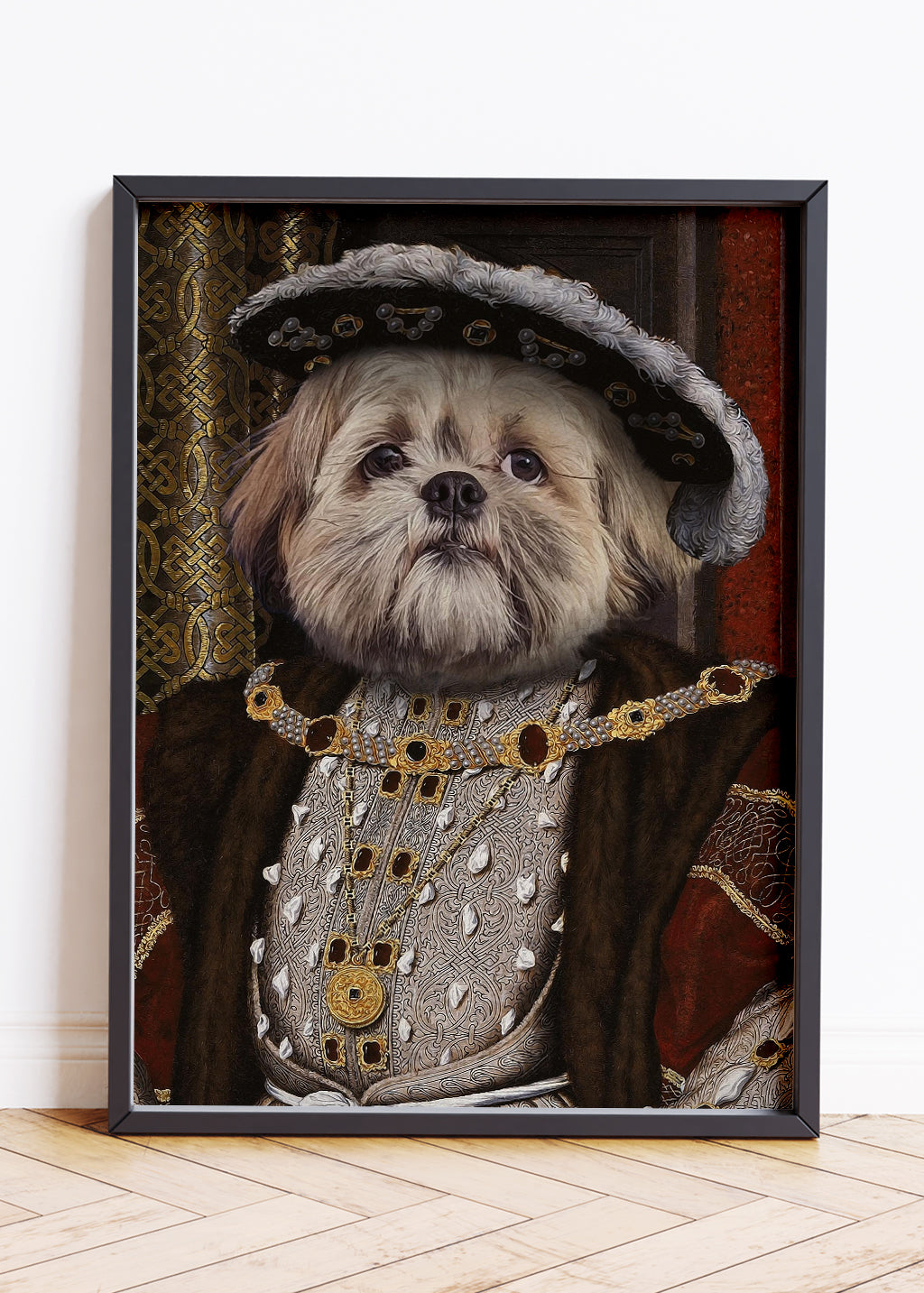 Dog Old Fashioned Portrait, Medieval Pet Portraits, Royal Dog Portraits