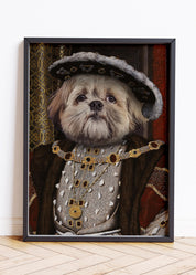 Dog Old Fashioned Portrait, Medieval Pet Portraits, Royal Dog Portraits