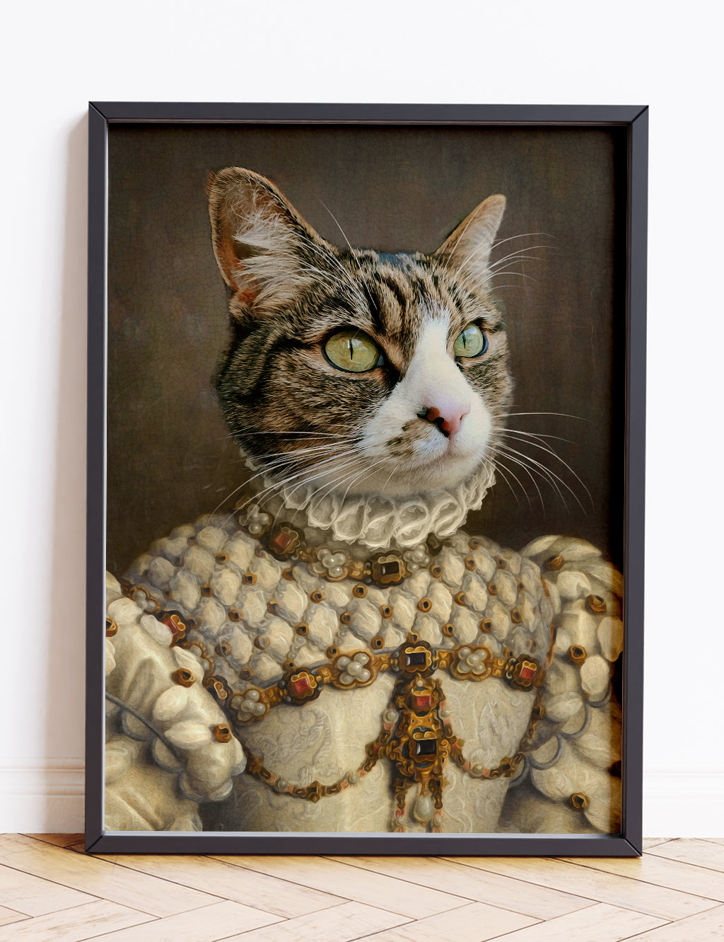 Colourful Pet Portraits, Custom Vintage Pet Portraits, Cat Princess Portrait, Cat Portrait