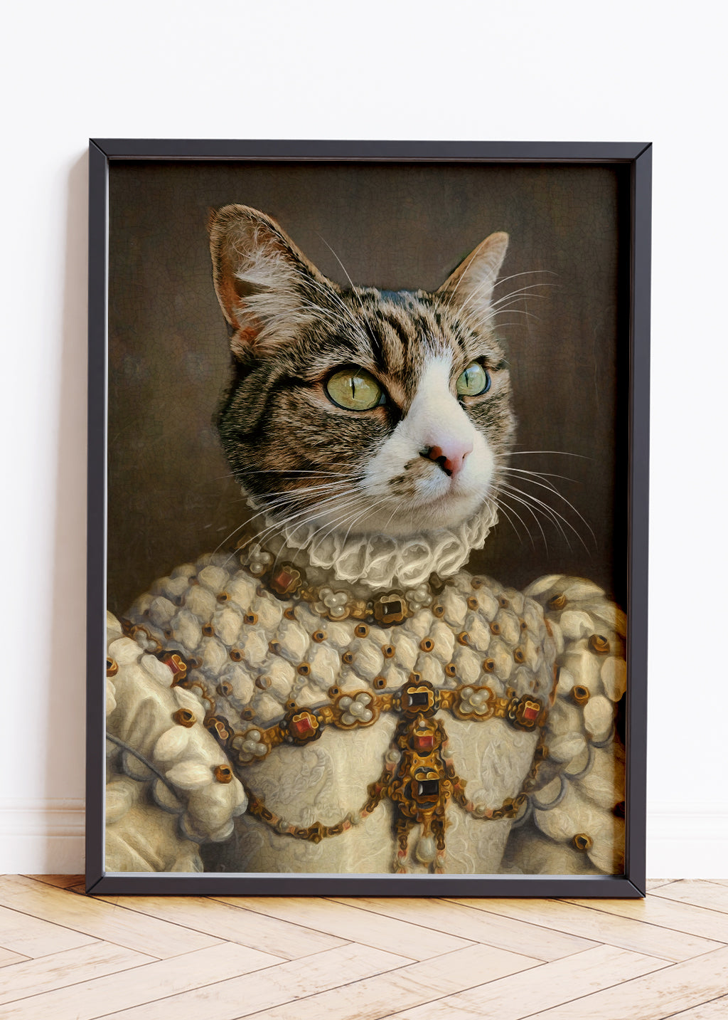 Colourful Pet Portraits, Custom Vintage Pet Portraits, Cat Princess Portrait, Cat Portrait