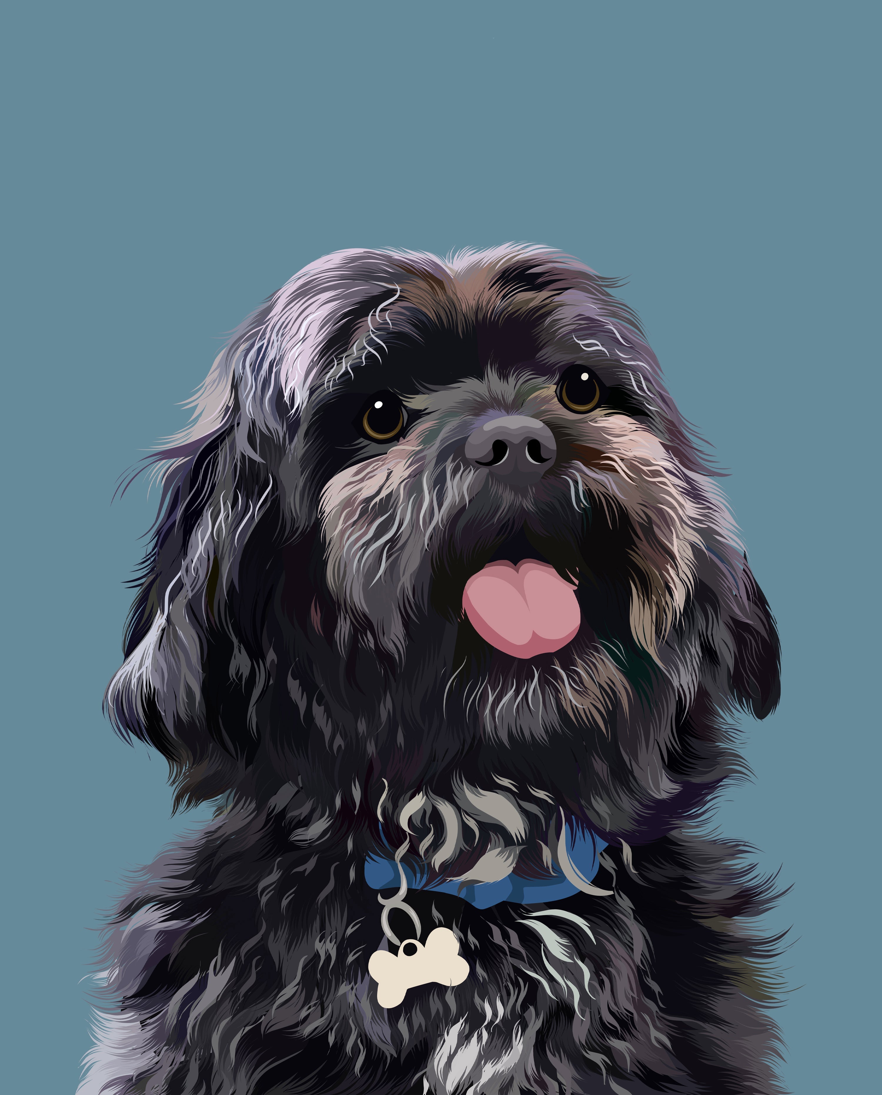 Modern Pet Portraits, Pet Portrait Gifts, Personalised Pet Portraits